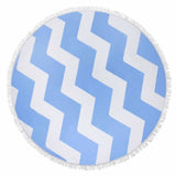 Sunbathe Printed Stripe Sea Wave Anchor Big Large Microfiber Towel Beach Round Bath Towels For Adults Tassel Serviette De Plage