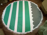 Sunbathe Printed Stripe Sea Wave Anchor Big Large Microfiber Towel Beach Round Bath Towels For Adults Tassel Serviette De Plage