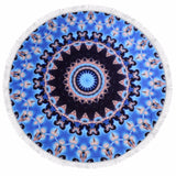 Feather Indian Large Microfiber Towel Beach Mandala Round With Fringe Tassels Roundie Thick Terry Beach Picnic Blanket Mats