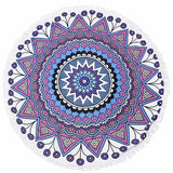Feather Indian Large Microfiber Towel Beach Mandala Round With Fringe Tassels Roundie Thick Terry Beach Picnic Blanket Mats