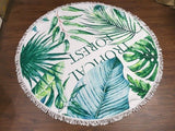 Printed Summer Sunbath Cactus Banana Tree Leaves Flower Round Beach Towel Microfiber Large Big Bath Towel Serviette De Plage
