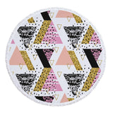 Summer Palm Tree Leaf Banana Printed Large Big Microfiber Beach Towel Round With Tassels Beach Mat Diameter 150cm Drap De Plage