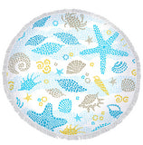 Cute Cartoon Sea Animal Fish Dolphin Thick Terry Cloth Microfiber Round Beach Towel Serviette De Plage Bain Toalla Microfibra