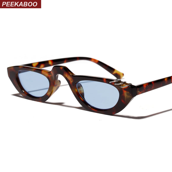 Peekaboo vintage tiny sunglasses for women 2019 summer black leopard blue ladies small sun glasses for men retro Christmas gift